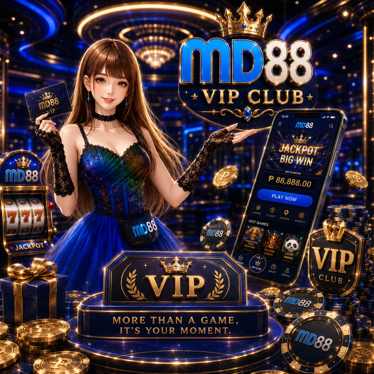 Bonus promotion banner featuring rewards, free spins, and high-value offers