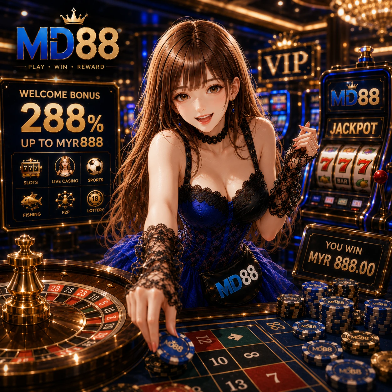 MD88 registration hero banner with account creation and welcome bonus theme